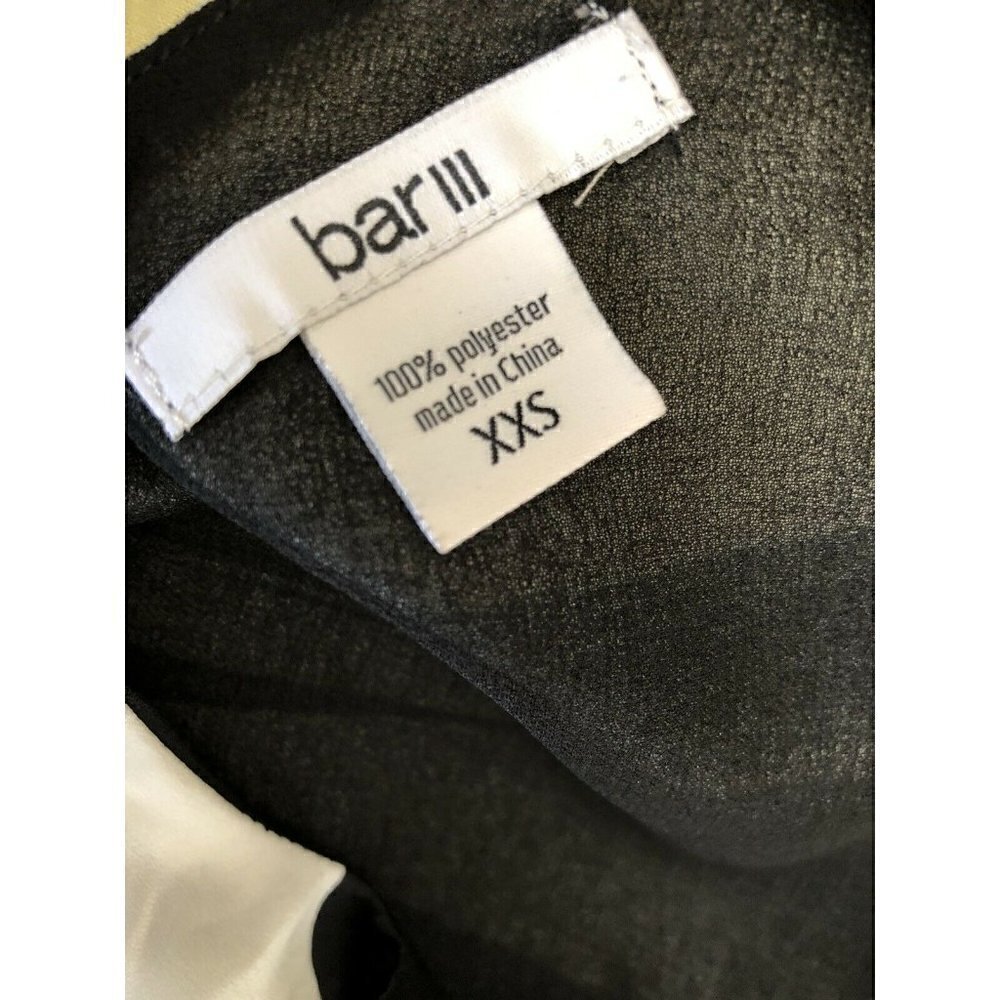 Bar III Black Combo Printed L One Shoulder Top XXS - Picture 9 of 9